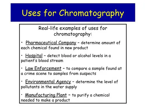 Paper chromatography is used in different industrie